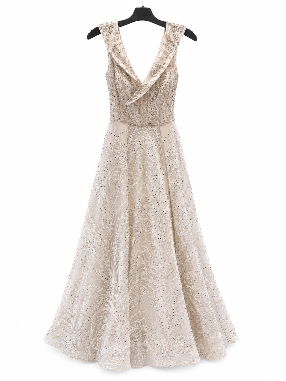 Catwalk 40150 Champagne Elegant Beaded A-Line Evening Dress